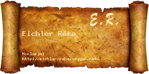Eichler Réka névjegykártya